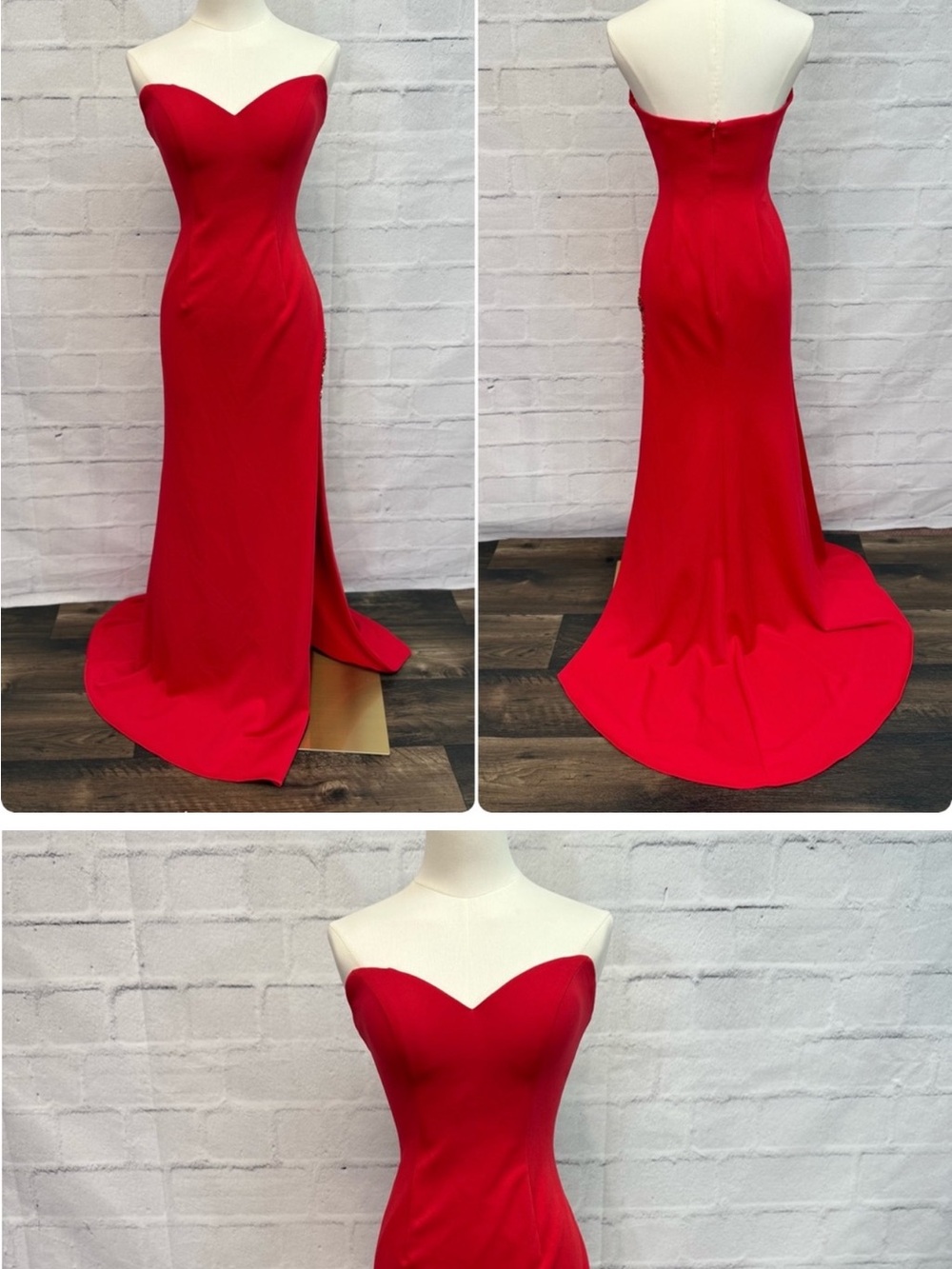 Strapless Red Evening Gown - Elegant Formal Dress - Picture 4 of 4